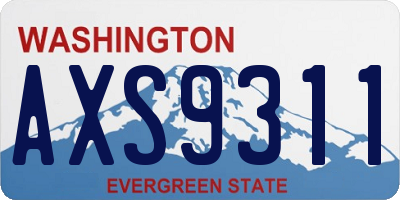 WA license plate AXS9311