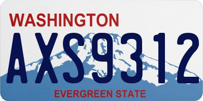 WA license plate AXS9312