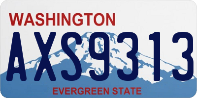 WA license plate AXS9313