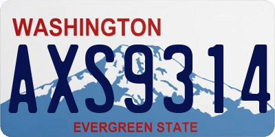 WA license plate AXS9314