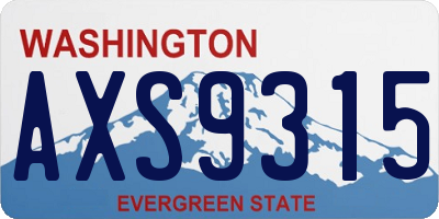 WA license plate AXS9315