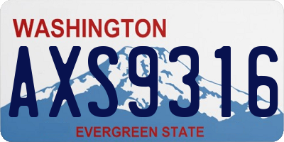 WA license plate AXS9316
