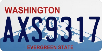 WA license plate AXS9317