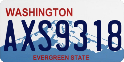WA license plate AXS9318