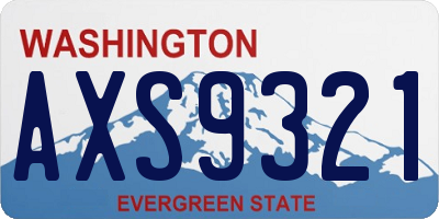 WA license plate AXS9321