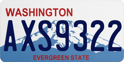 WA license plate AXS9322
