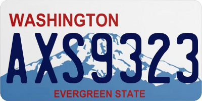 WA license plate AXS9323