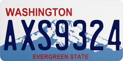 WA license plate AXS9324