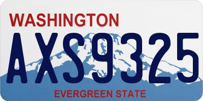 WA license plate AXS9325
