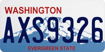 WA license plate AXS9326