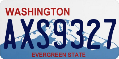 WA license plate AXS9327