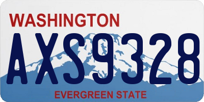 WA license plate AXS9328