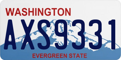 WA license plate AXS9331