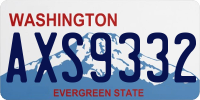 WA license plate AXS9332