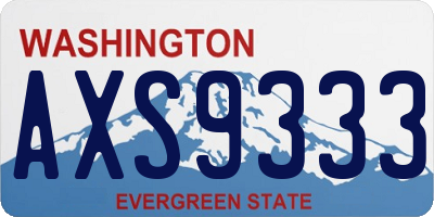 WA license plate AXS9333