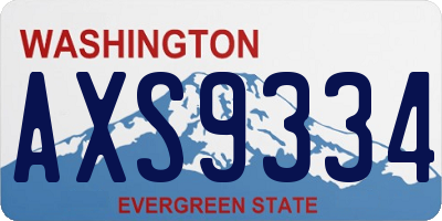 WA license plate AXS9334