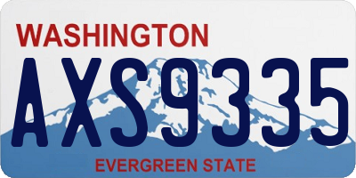 WA license plate AXS9335