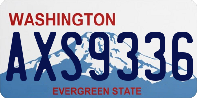 WA license plate AXS9336