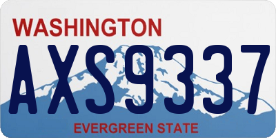 WA license plate AXS9337