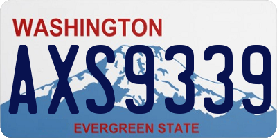 WA license plate AXS9339