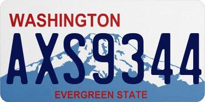 WA license plate AXS9344