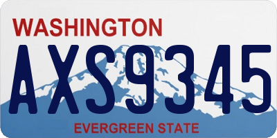 WA license plate AXS9345