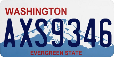WA license plate AXS9346