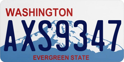 WA license plate AXS9347