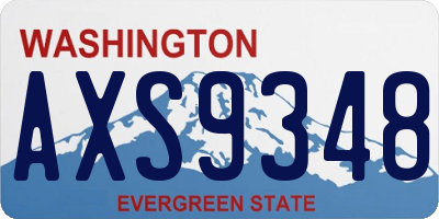 WA license plate AXS9348