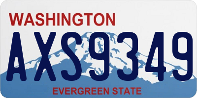 WA license plate AXS9349