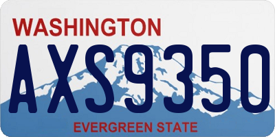 WA license plate AXS9350
