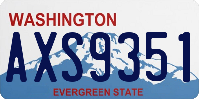WA license plate AXS9351