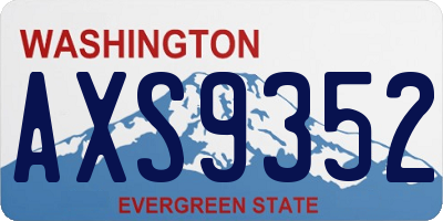 WA license plate AXS9352