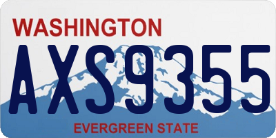 WA license plate AXS9355