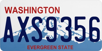 WA license plate AXS9356