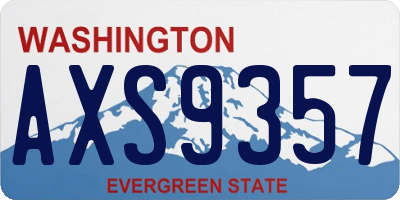 WA license plate AXS9357