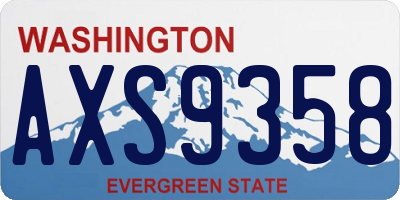 WA license plate AXS9358