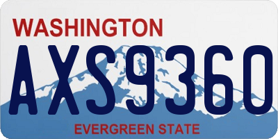 WA license plate AXS9360