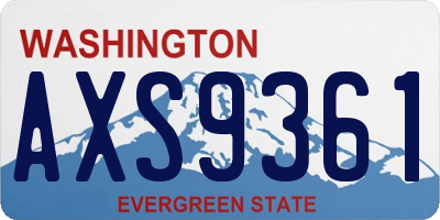 WA license plate AXS9361