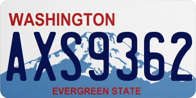 WA license plate AXS9362