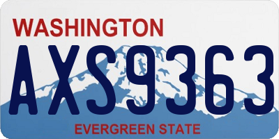 WA license plate AXS9363