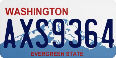 WA license plate AXS9364