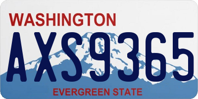 WA license plate AXS9365