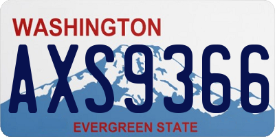 WA license plate AXS9366