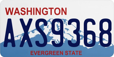 WA license plate AXS9368