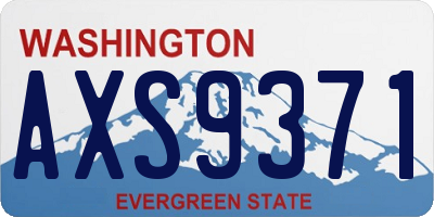 WA license plate AXS9371