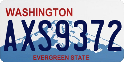 WA license plate AXS9372