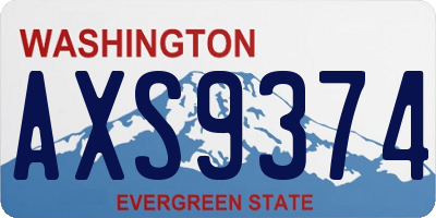 WA license plate AXS9374