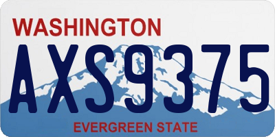WA license plate AXS9375