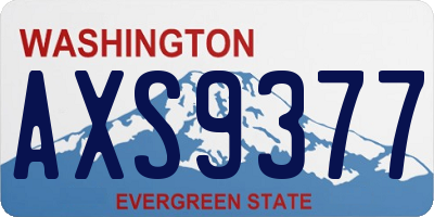 WA license plate AXS9377